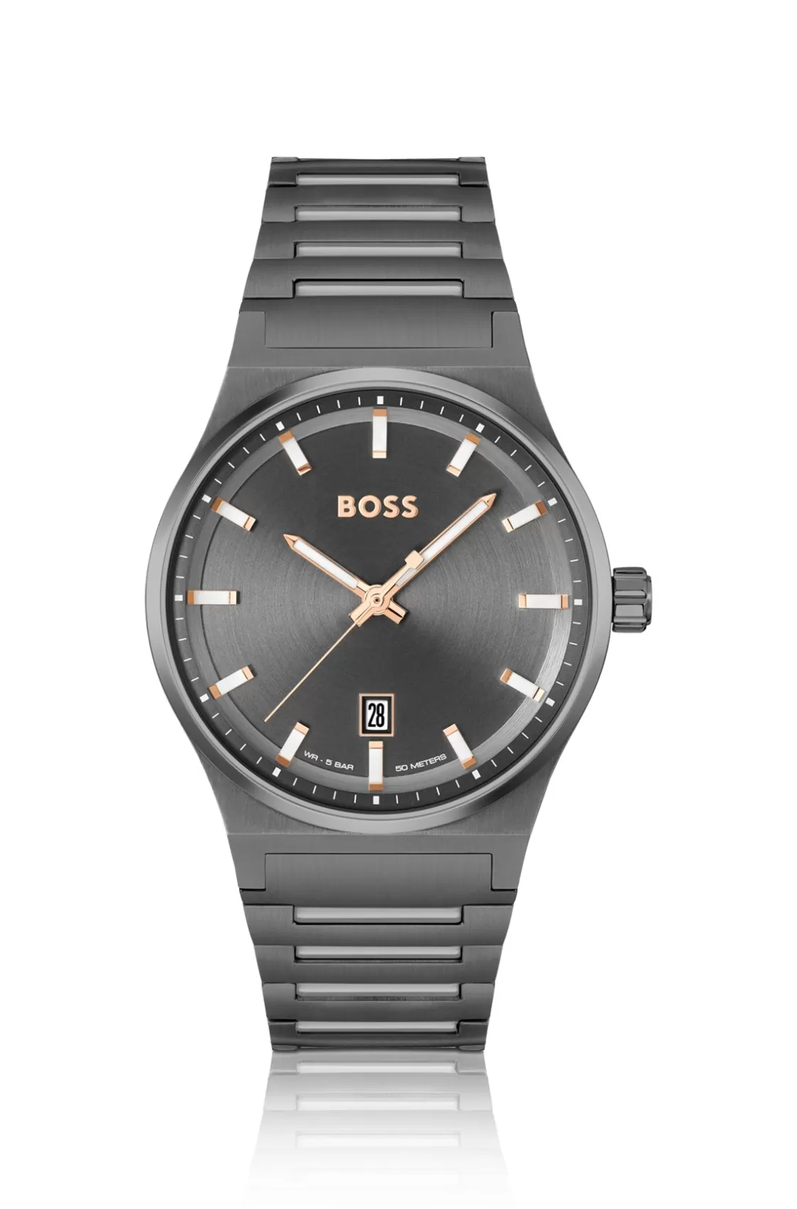 HUGO BOSS Grey-plated Link-bracelet Watch With Grey Dial Assorted-Pre-Pack Outlet