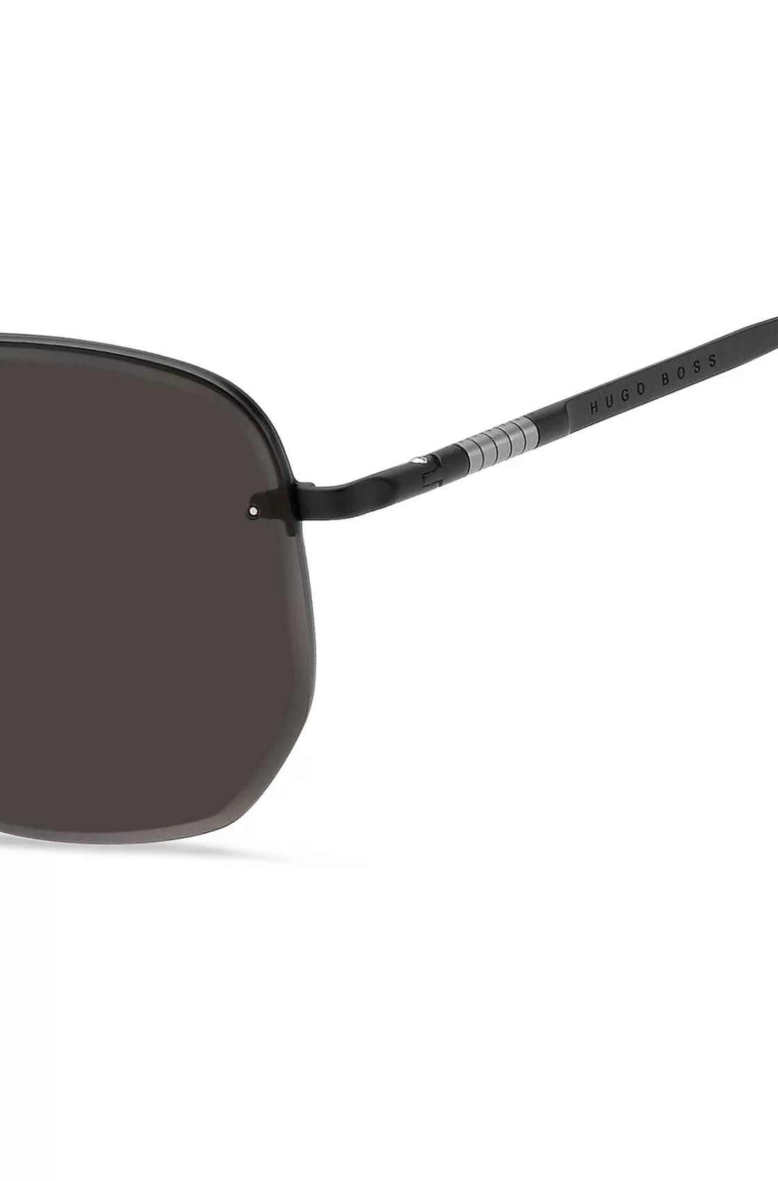 HUGO BOSS Half-rim Sunglasses In Black Titanium And Metal Assorted-Pre-Pack Cheap