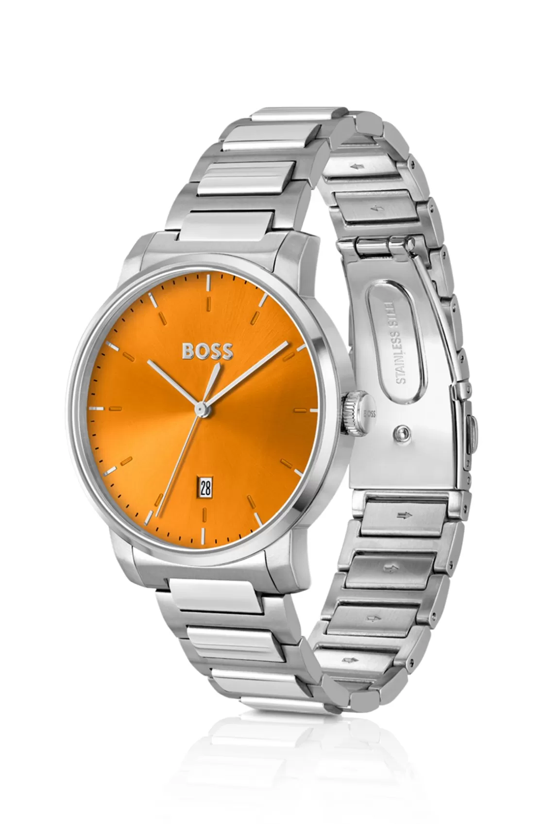 HUGO BOSS H-link-bracelet Watch With Brushed Orange Dial Assorted-Pre-Pack Sale