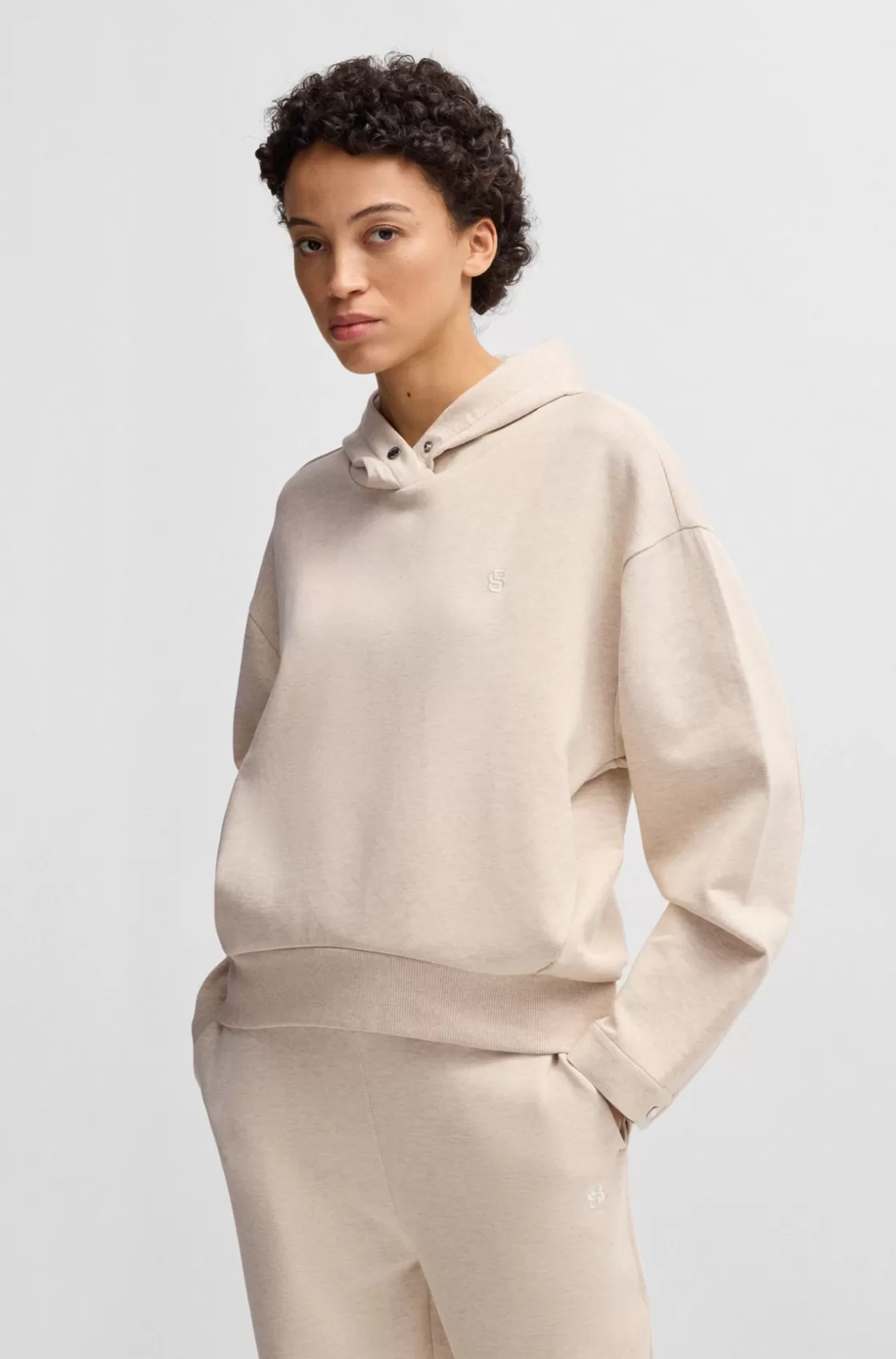 HUGO BOSS Hoodie With Double B Monogram White Online