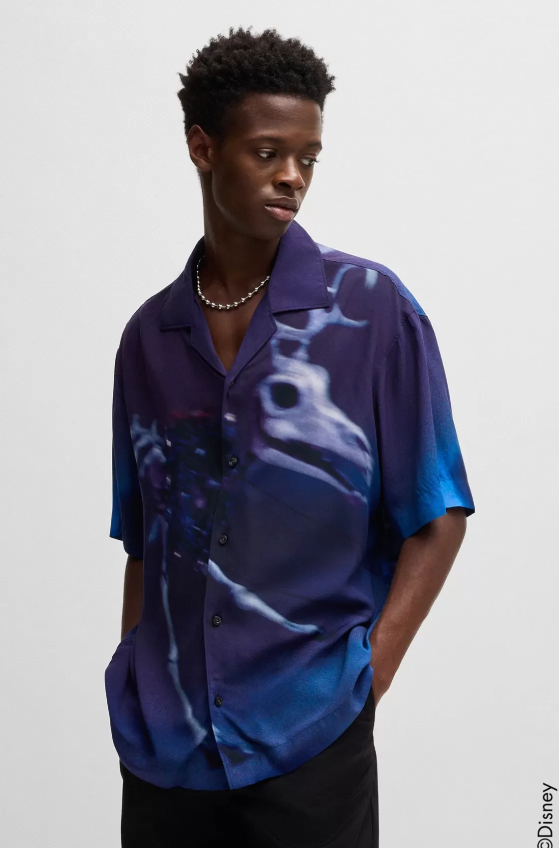 HUGO BOSS HUGO X Disney's The Nightmare Before Christmas Loose-fit Printed Shirt Black Outlet