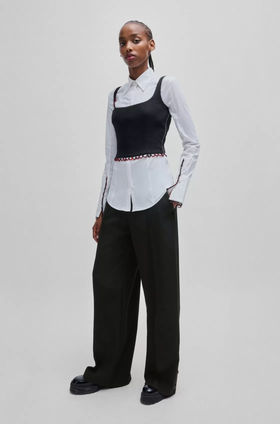 HUGO BOSS HUGO X Les Benjamins Relaxed-fit Trousers In Jacquard Fabric Patterned Best