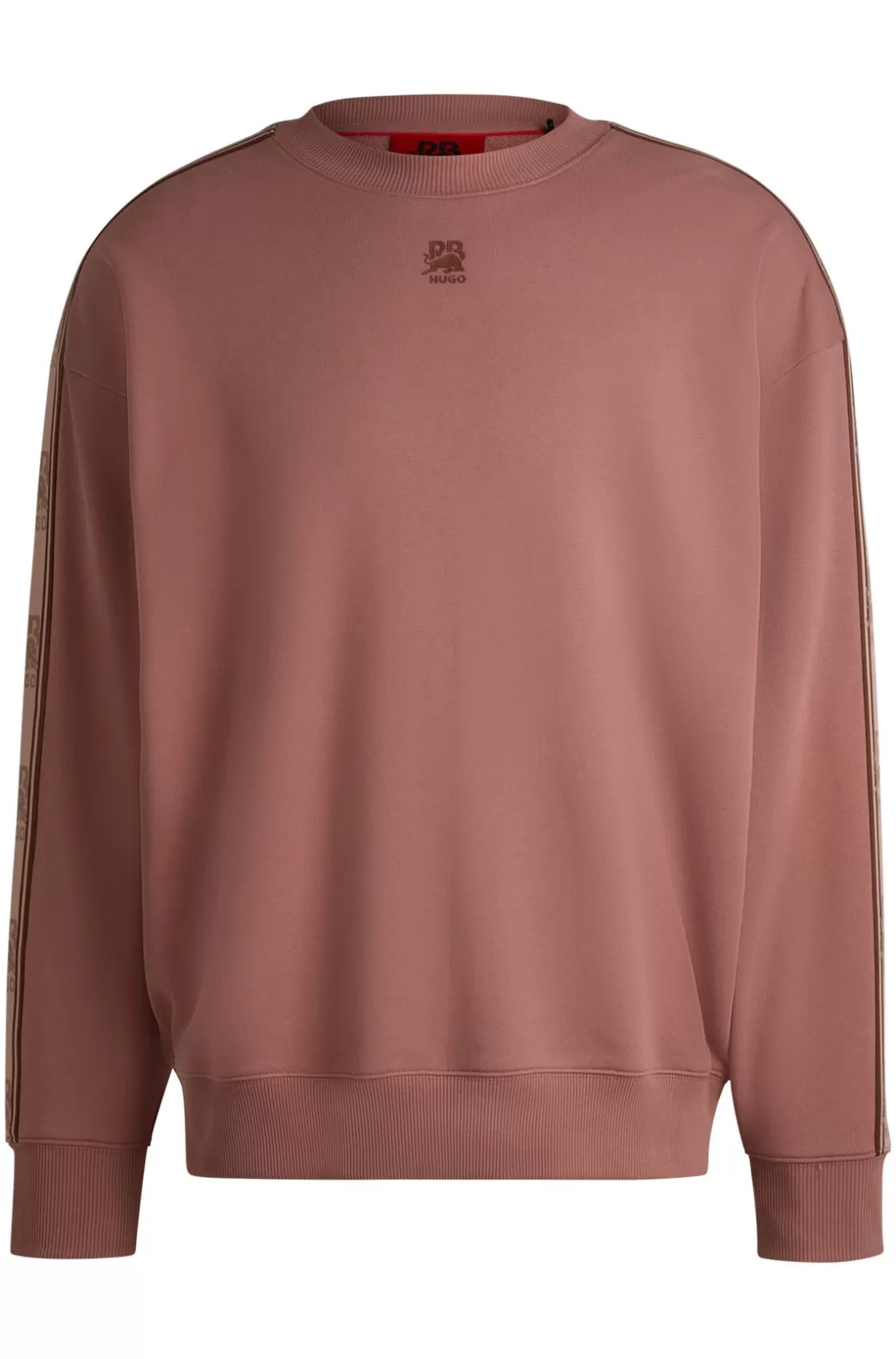 HUGO BOSS HUGO X RB Cotton-terry Sweatshirt With Branded Tape light pink Online