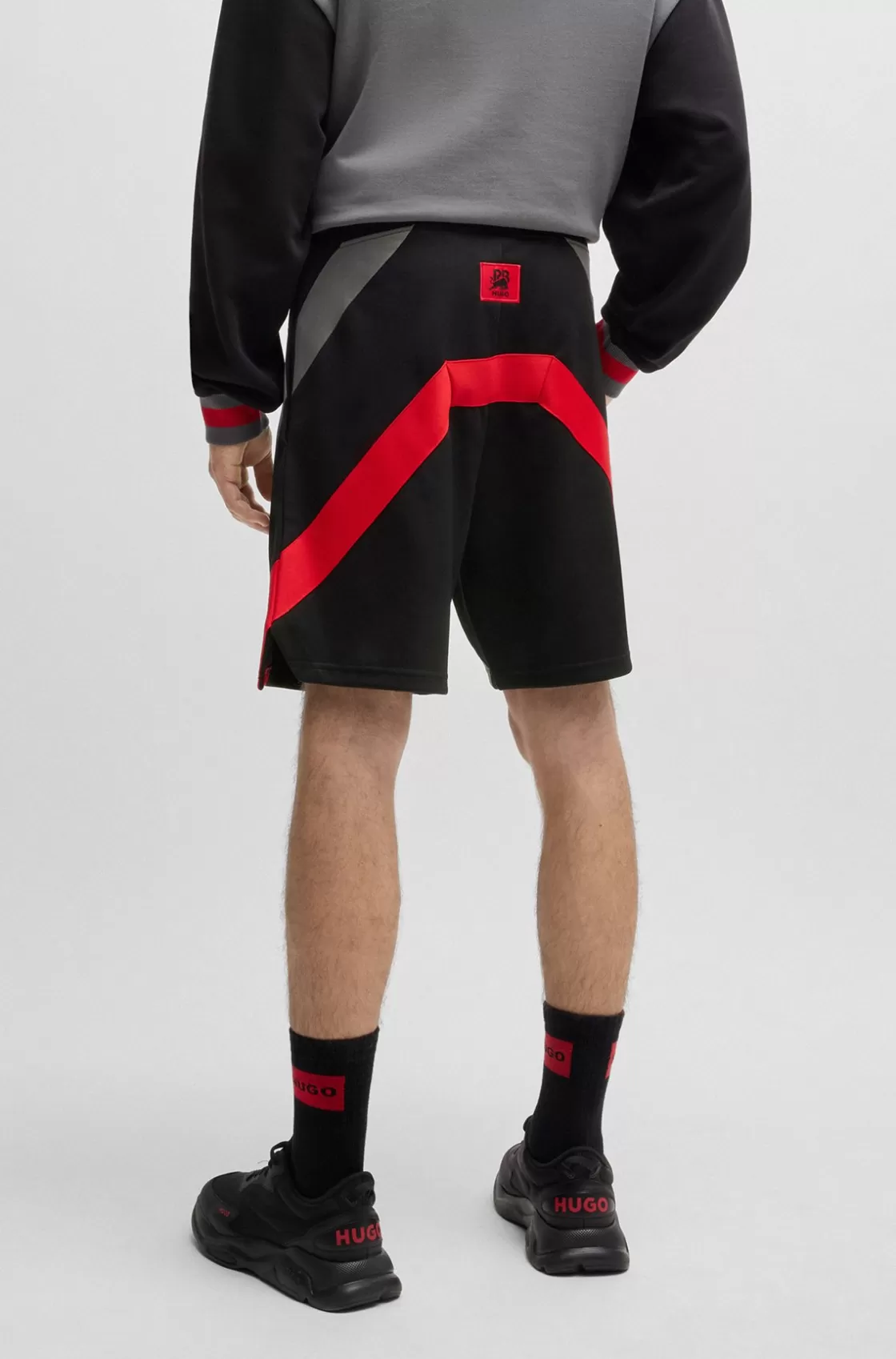 HUGO BOSS HUGO X RB Oversize-fit Shorts With Signature Bull Motif Black Best Sale