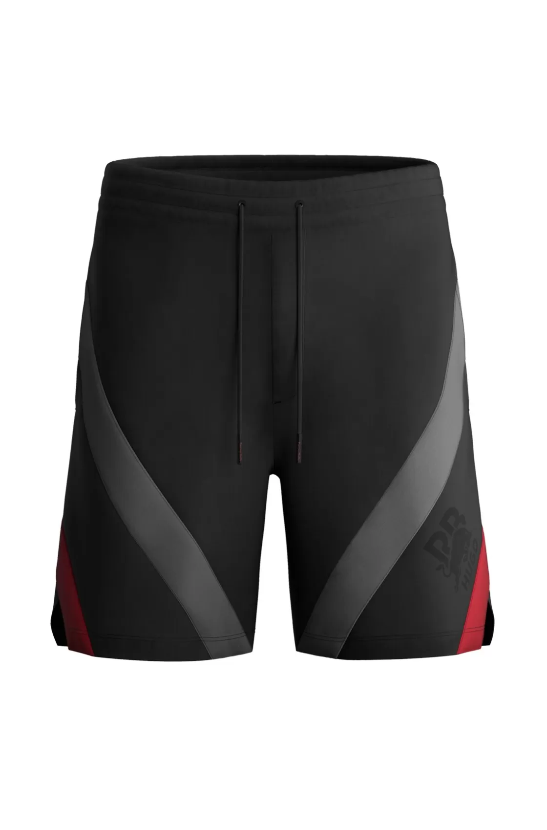 HUGO BOSS HUGO X RB Oversize-fit Shorts With Signature Bull Motif Black Best Sale