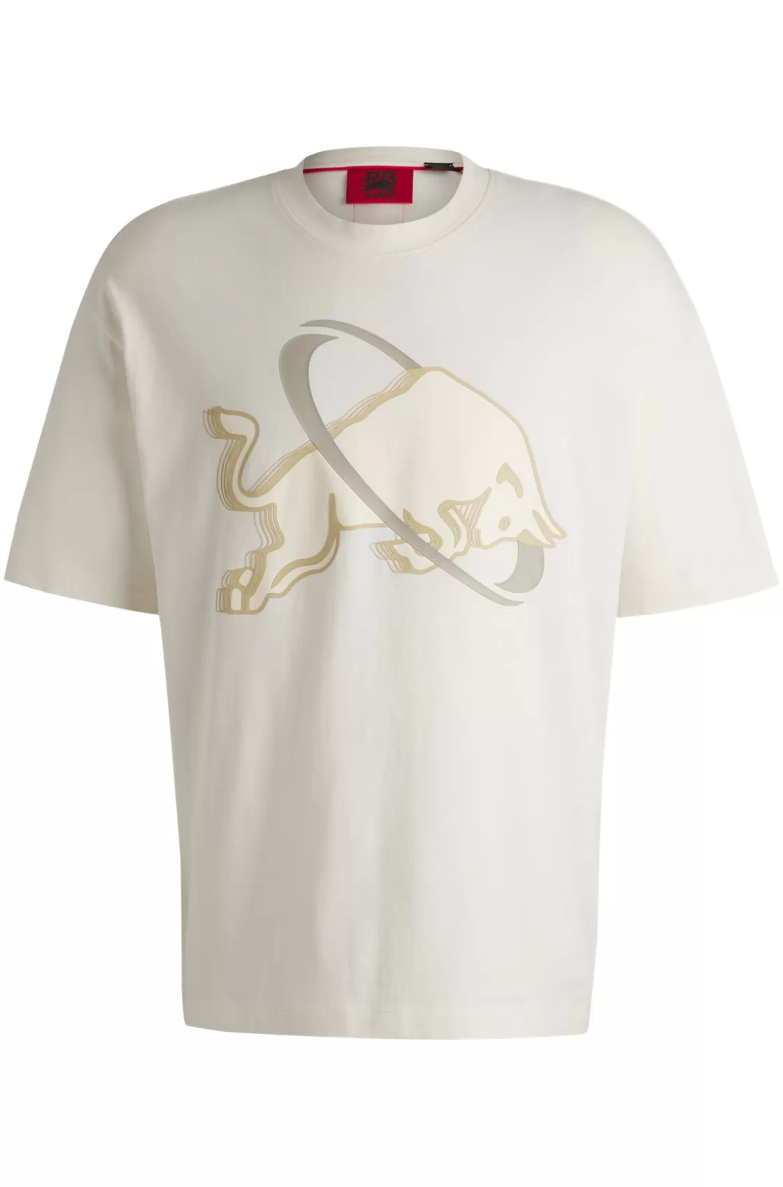 HUGO BOSS HUGO X RB Oversize-fit T-shirt With Signature Bull Motif White Outlet