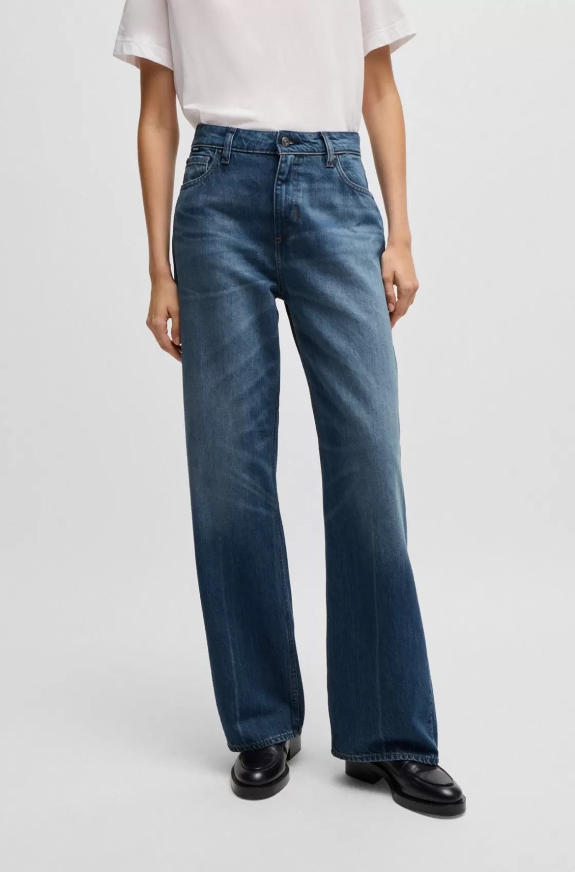 HUGO BOSS Indigo Jeans In Denim Dark Blue New