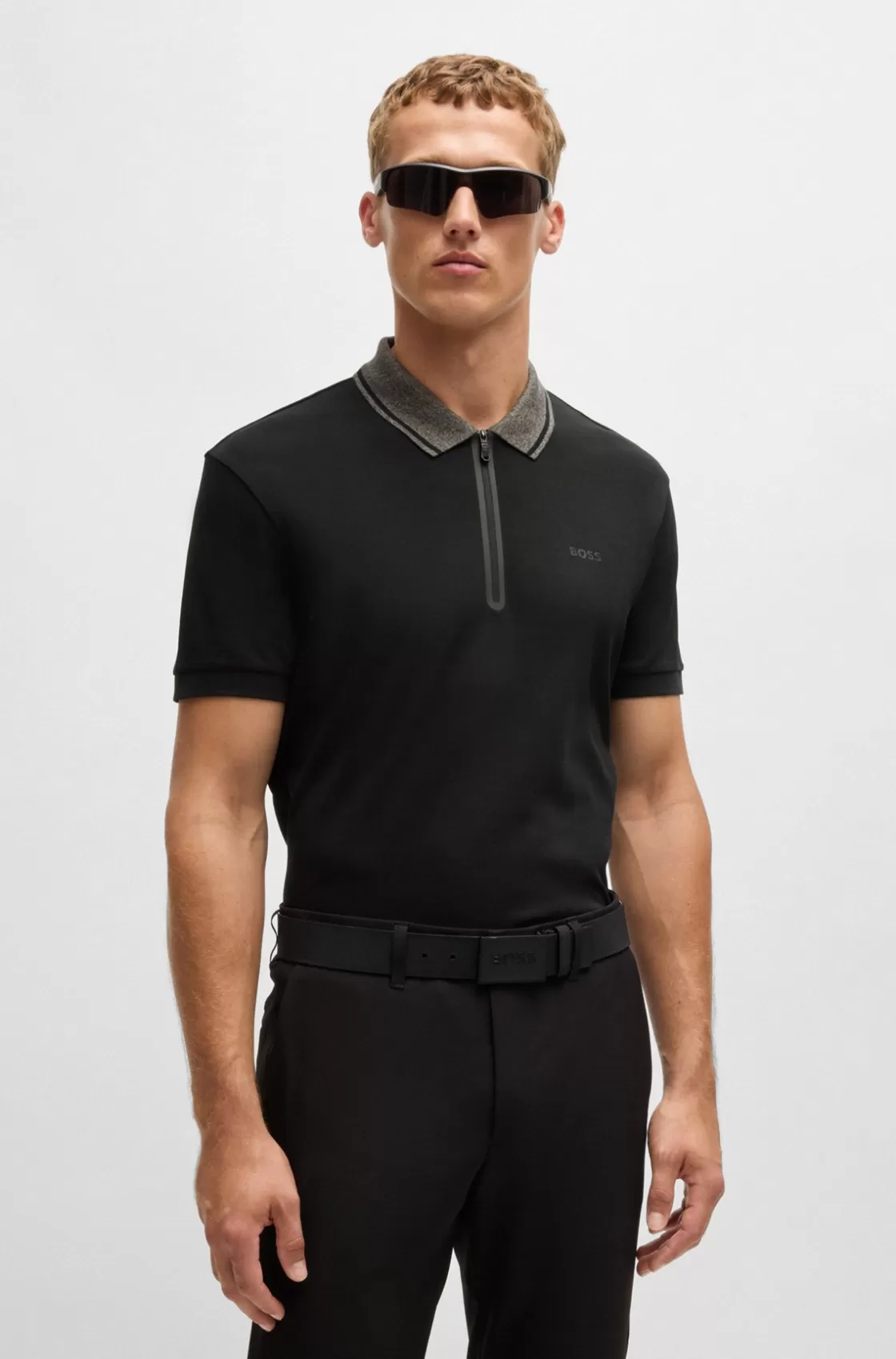 HUGO BOSS Interlock-cotton Regular-fit Polo Shirt With Logo Detail Black Best Sale