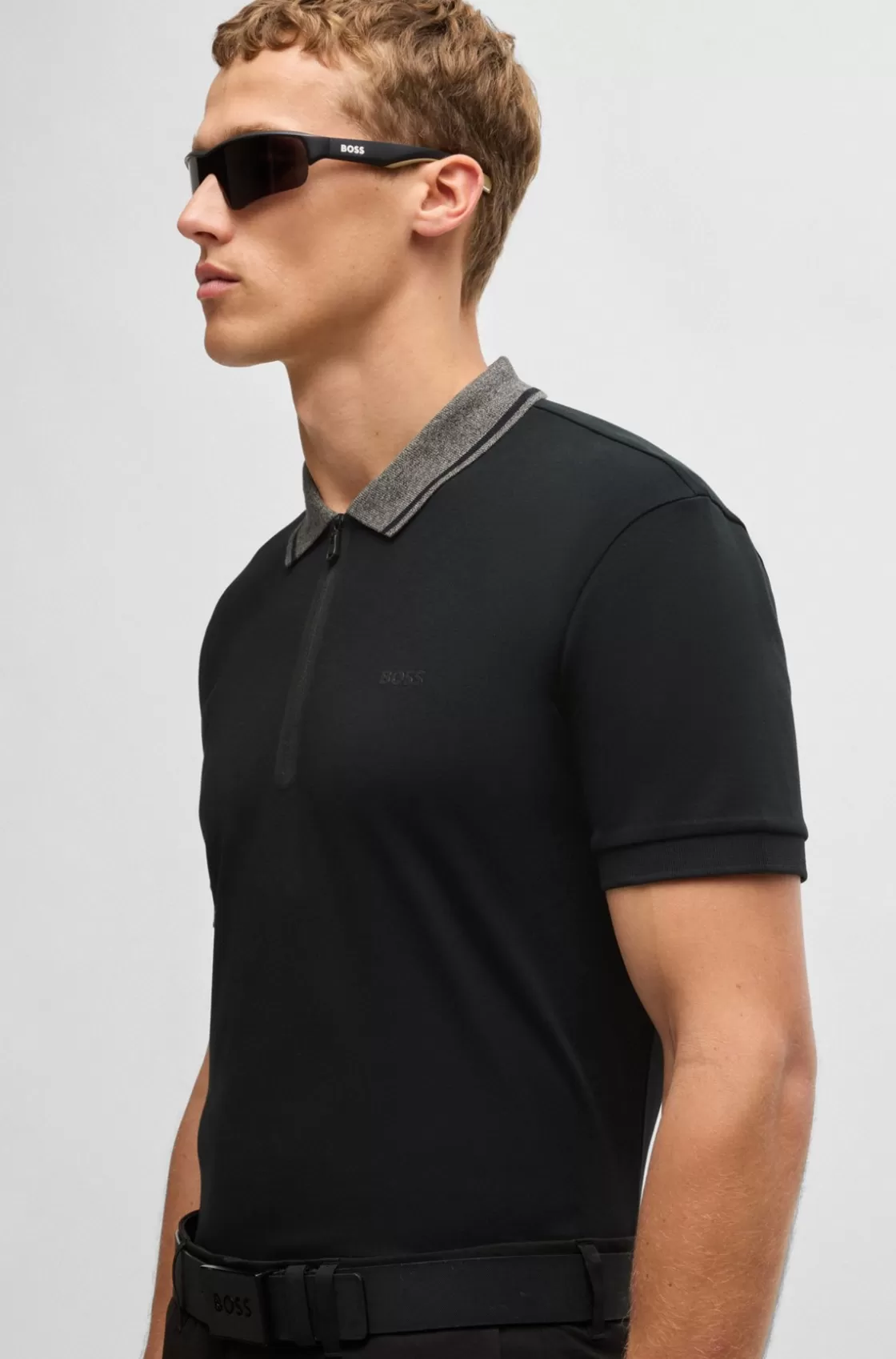 HUGO BOSS Interlock-cotton Regular-fit Polo Shirt With Logo Detail Black Best Sale