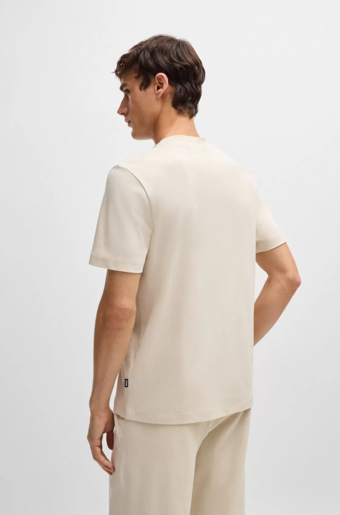 HUGO BOSS Interlock-cotton T-shirt With Color-block Collar White Store