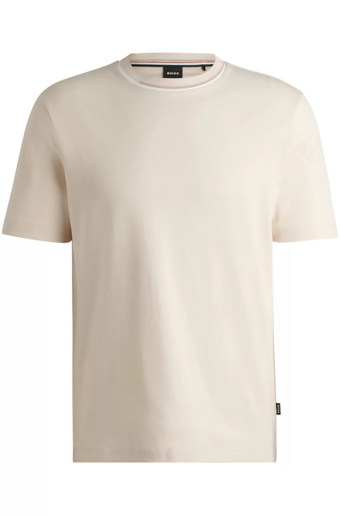 HUGO BOSS Interlock-cotton T-shirt With Color-block Collar White Store