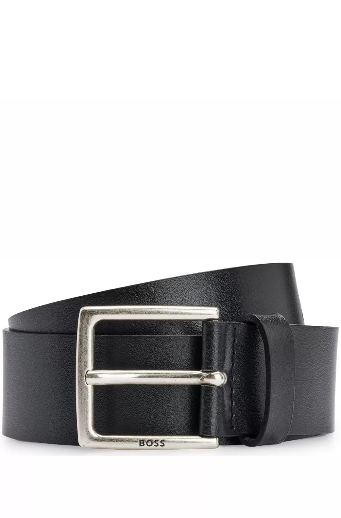 HUGO BOSS Italian-leather Belt With Antique-effect Hardware Black Cheap