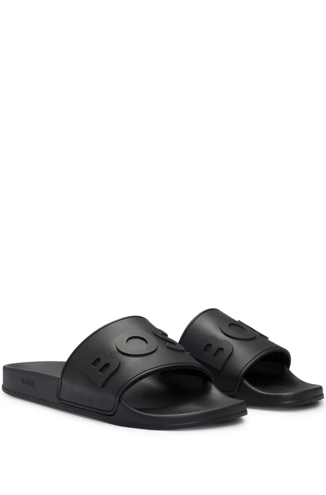 HUGO BOSS Italian-made Slides With Raised Logo Black Online