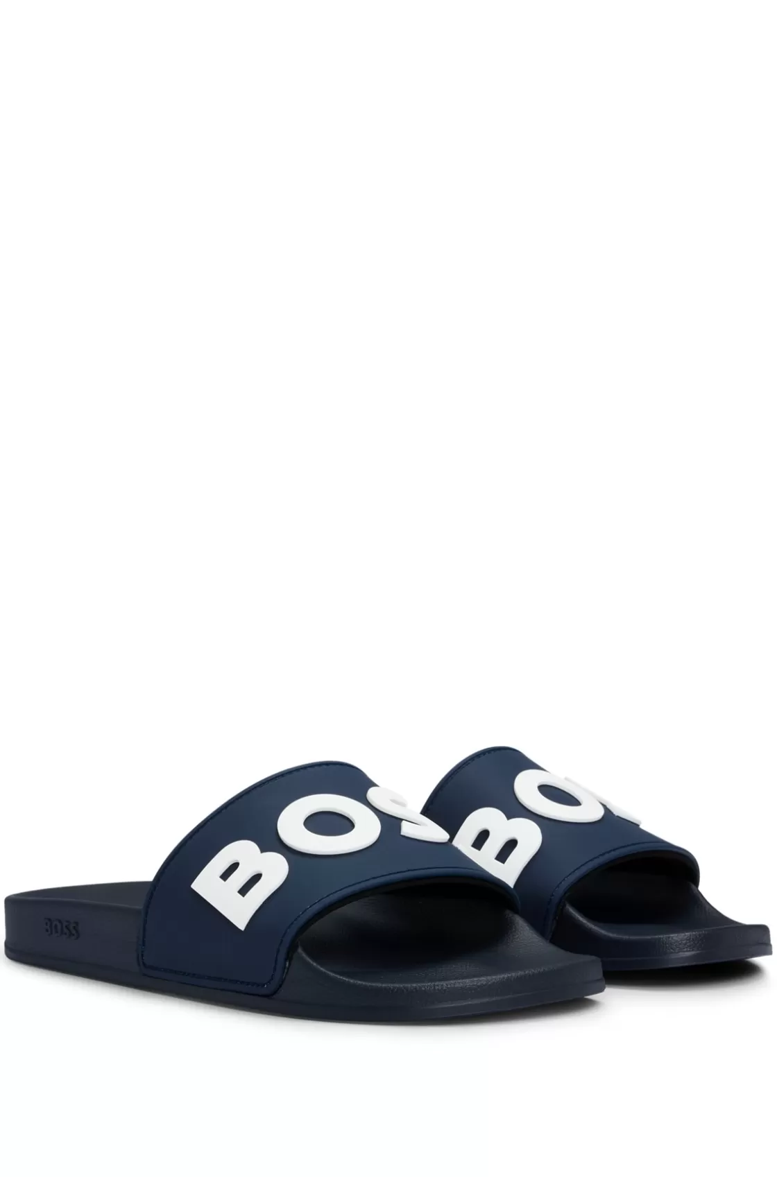 HUGO BOSS Italian-made Slides With Raised Logo Dark Blue Best