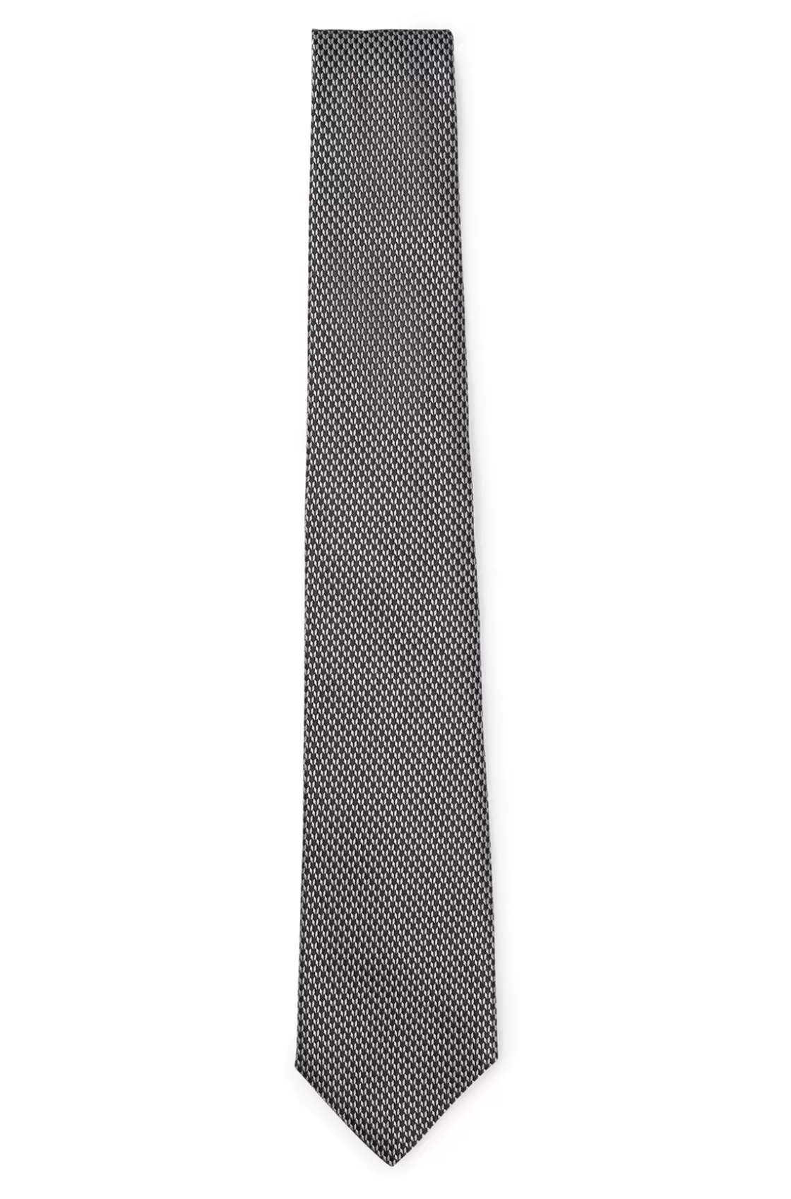 HUGO BOSS Italian-silk Tie With Jacquard Pattern Black Hot