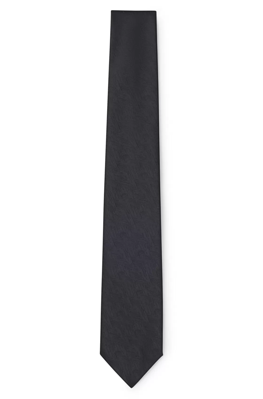 HUGO BOSS Italian-silk Tie With Jacquard Pattern Black Clearance
