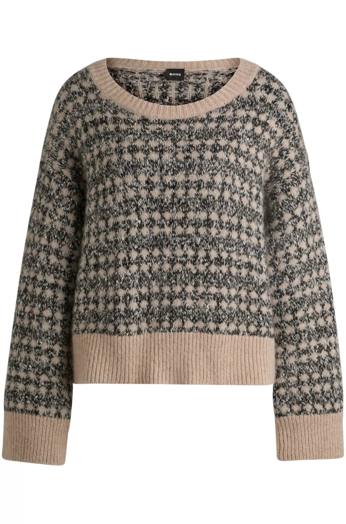 HUGO BOSS Jacquard-knit Sweater With Three-colored Yarn Patterned Cheap