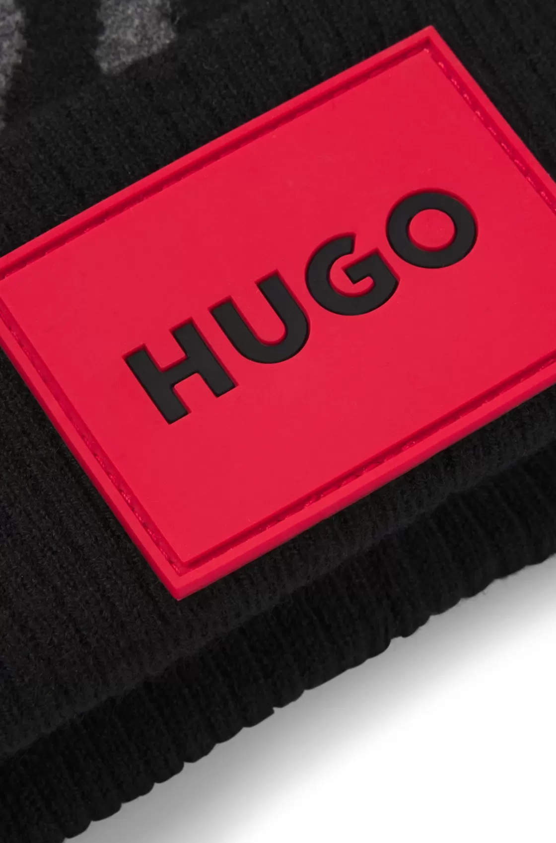 HUGO BOSS Kids' Beanie Hat With Jacquard-woven Cheetah Pattern Black Online