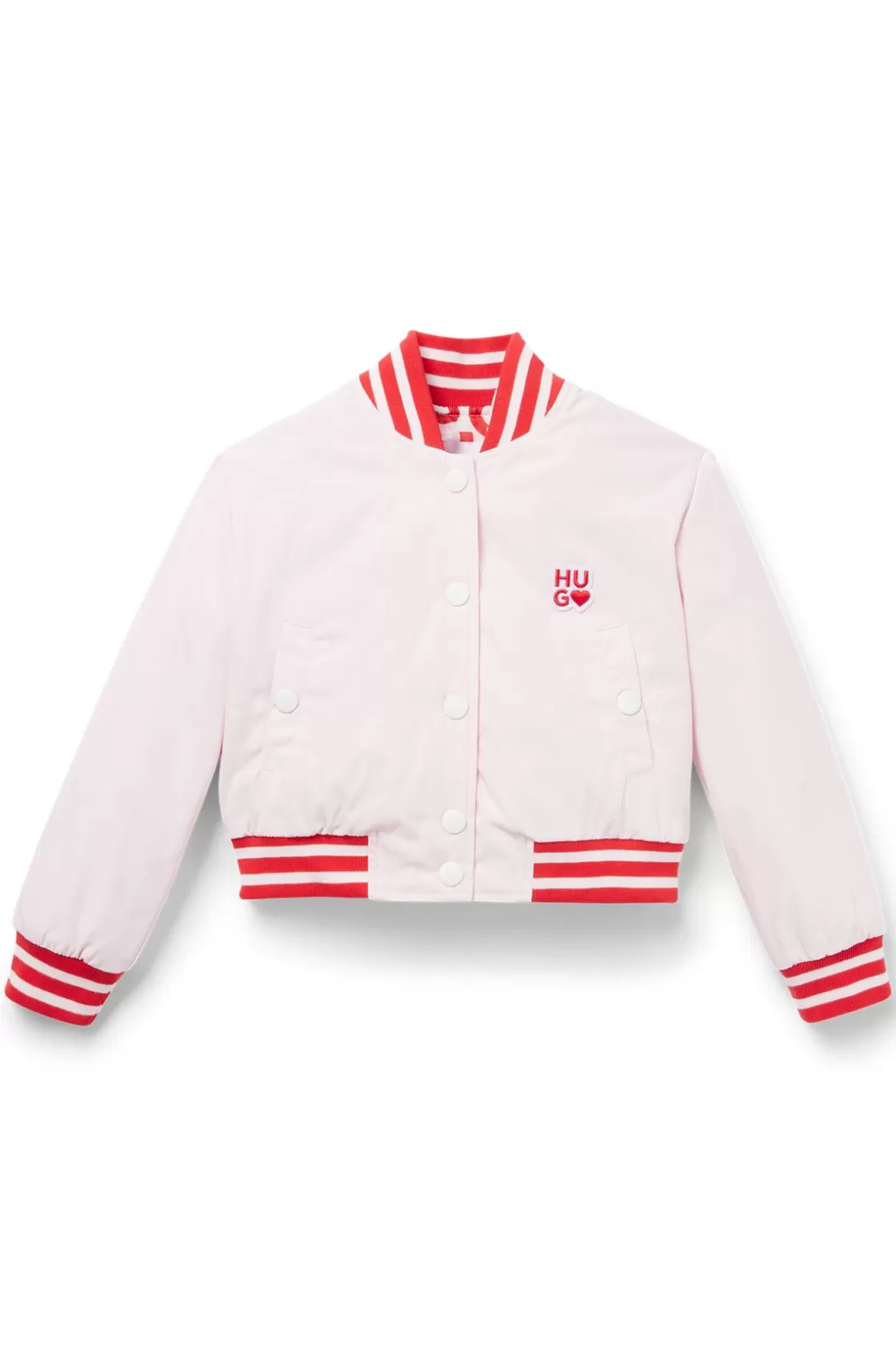 HUGO BOSS Kids' Bomber Jacket With Embroidered Logo Details light pink Shop