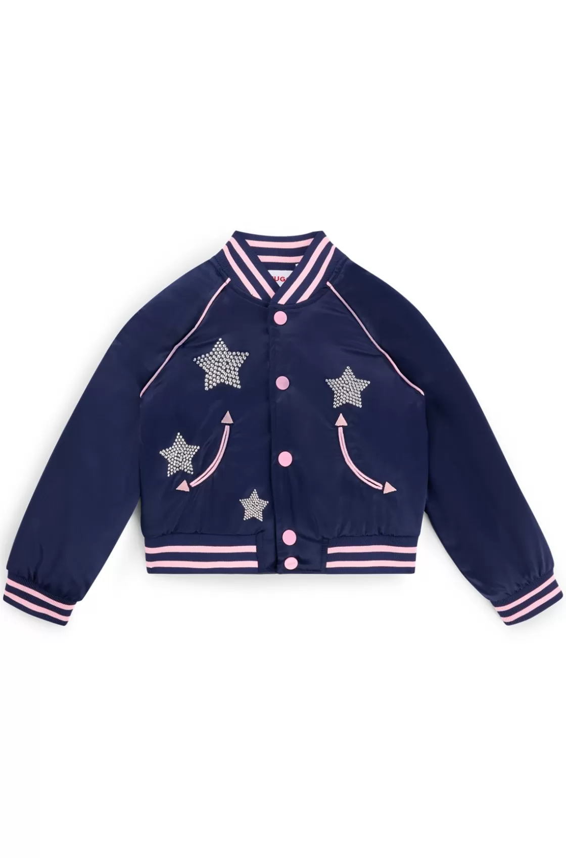 HUGO BOSS Kids' Bomber Jacket With Stars And Branding Dark Blue Hot