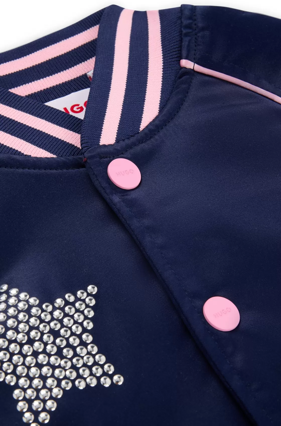 HUGO BOSS Kids' Bomber Jacket With Stars And Branding Dark Blue Hot