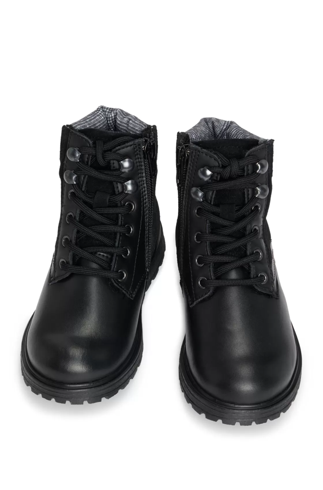 HUGO BOSS Kids' Boots In Leather With Faux-shearling Lining Black Flash Sale