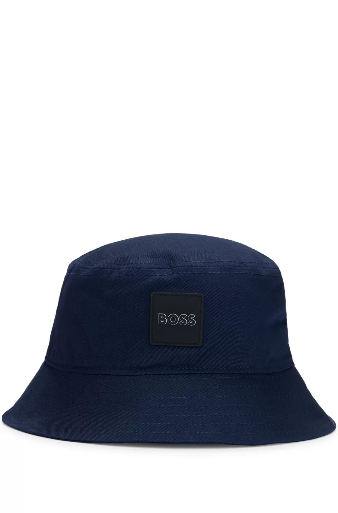 HUGO BOSS Kids' Bucket Hat In Cotton Twill With Rubber Logo Dark Blue Best Sale