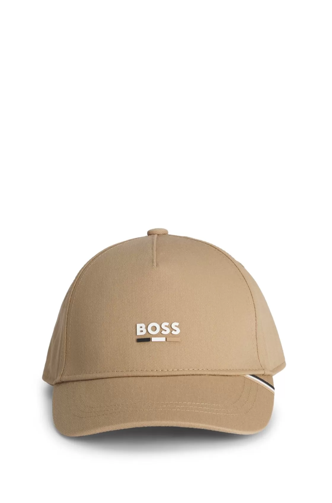 HUGO BOSS Kids' Cap With Signature Stripes And Logo Print Brown Discount