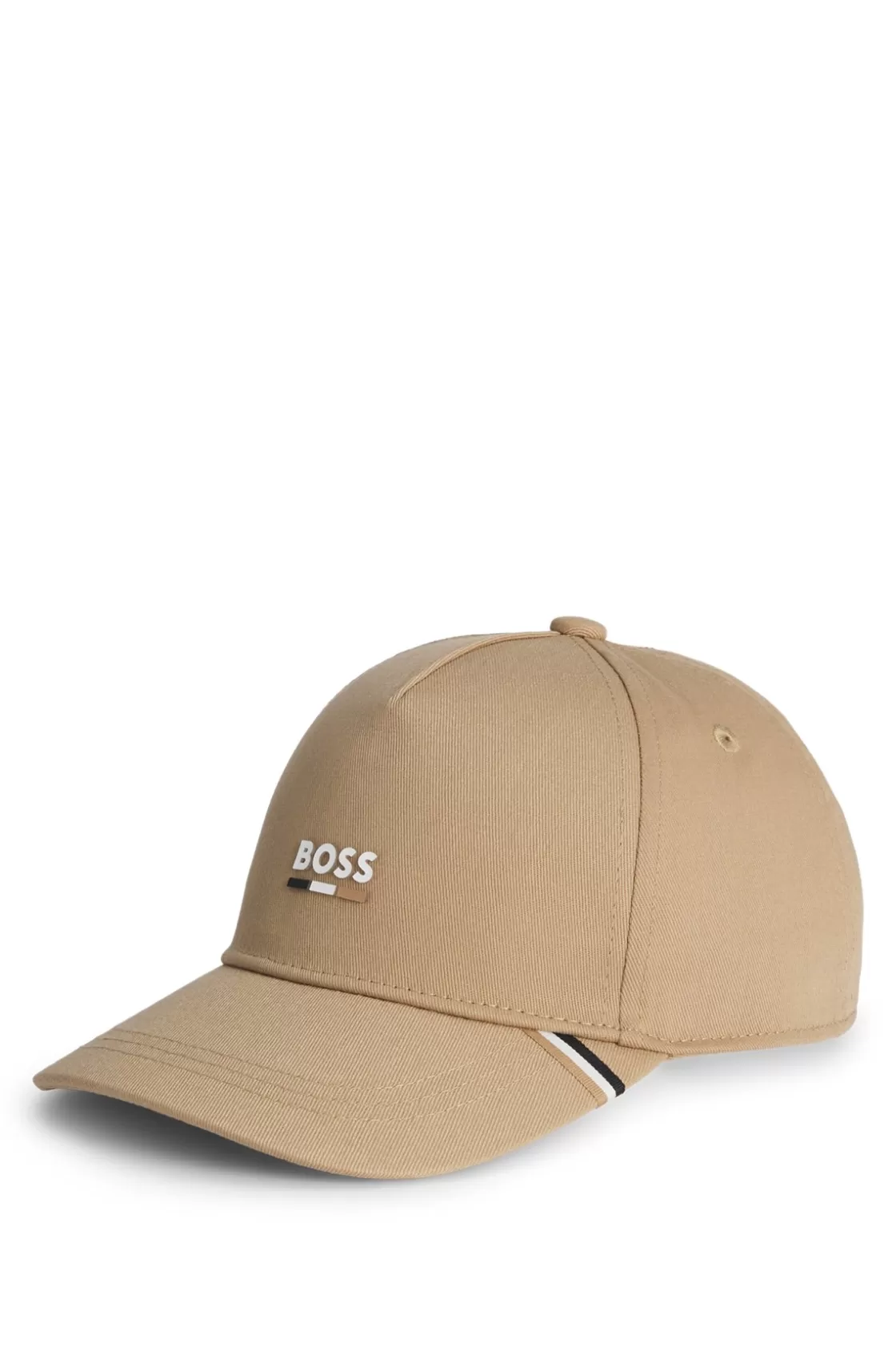 HUGO BOSS Kids' Cap With Signature Stripes And Logo Print Brown Discount