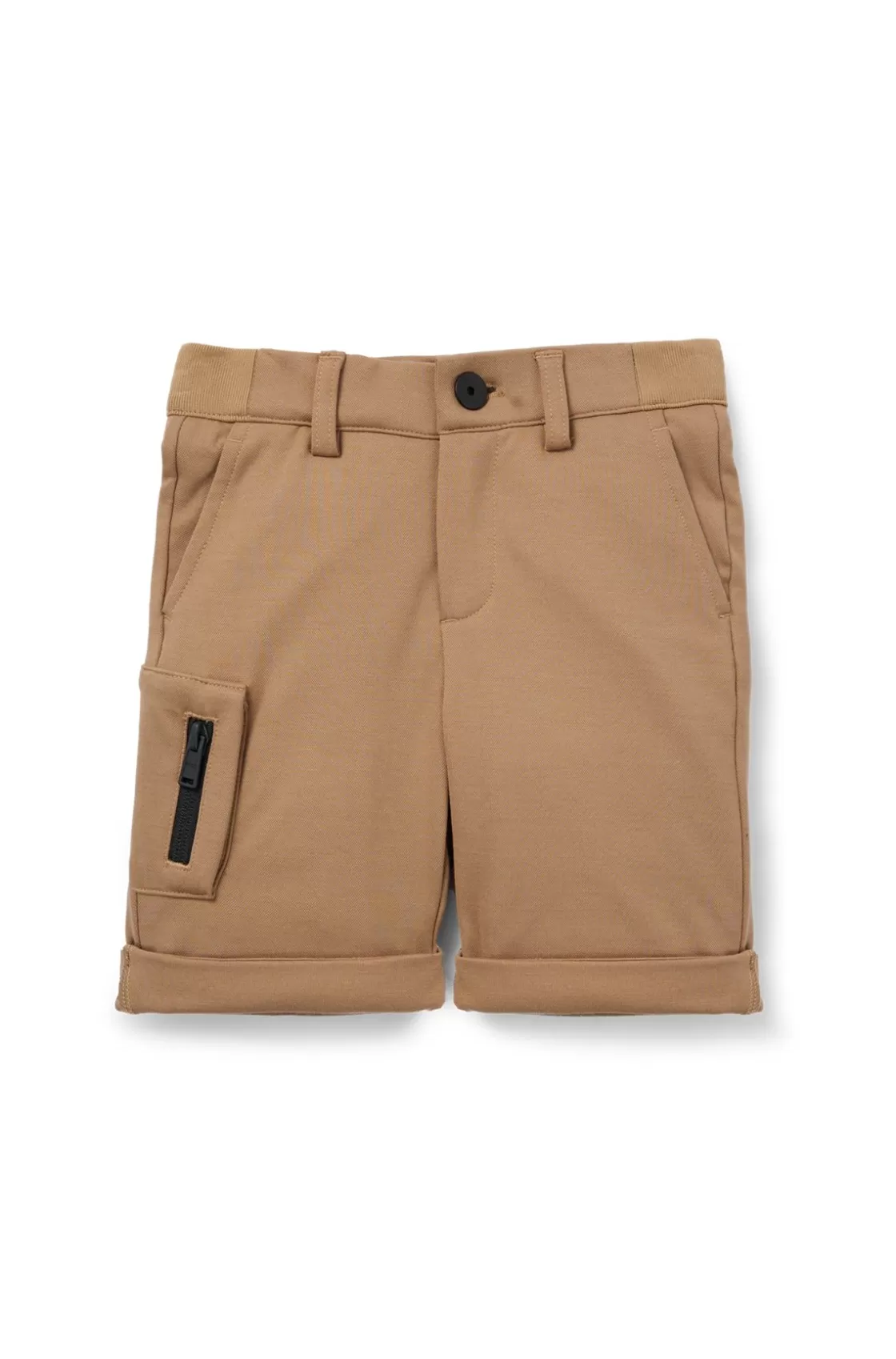 HUGO BOSS Kids' Cargo Shorts In Stretch Piqué Fabric Brown Best Sale