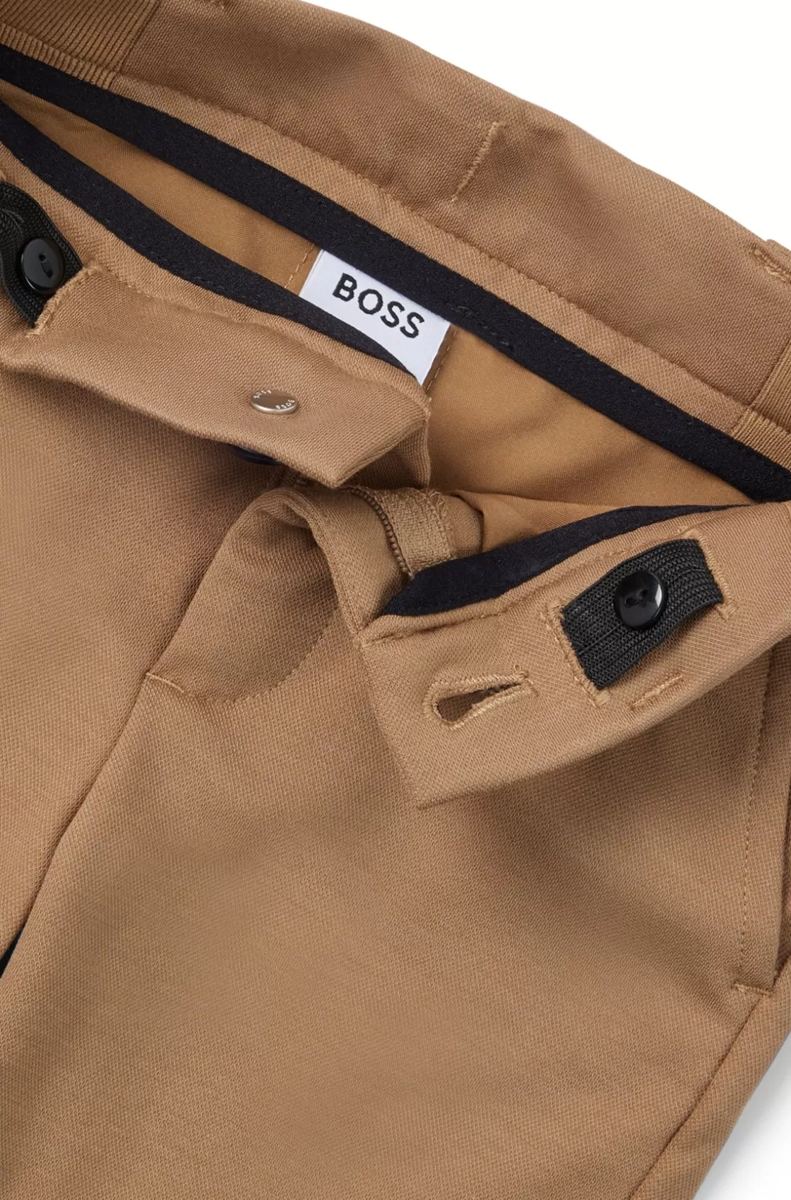 HUGO BOSS Kids' Cargo Shorts In Stretch Piqué Fabric Brown Best Sale