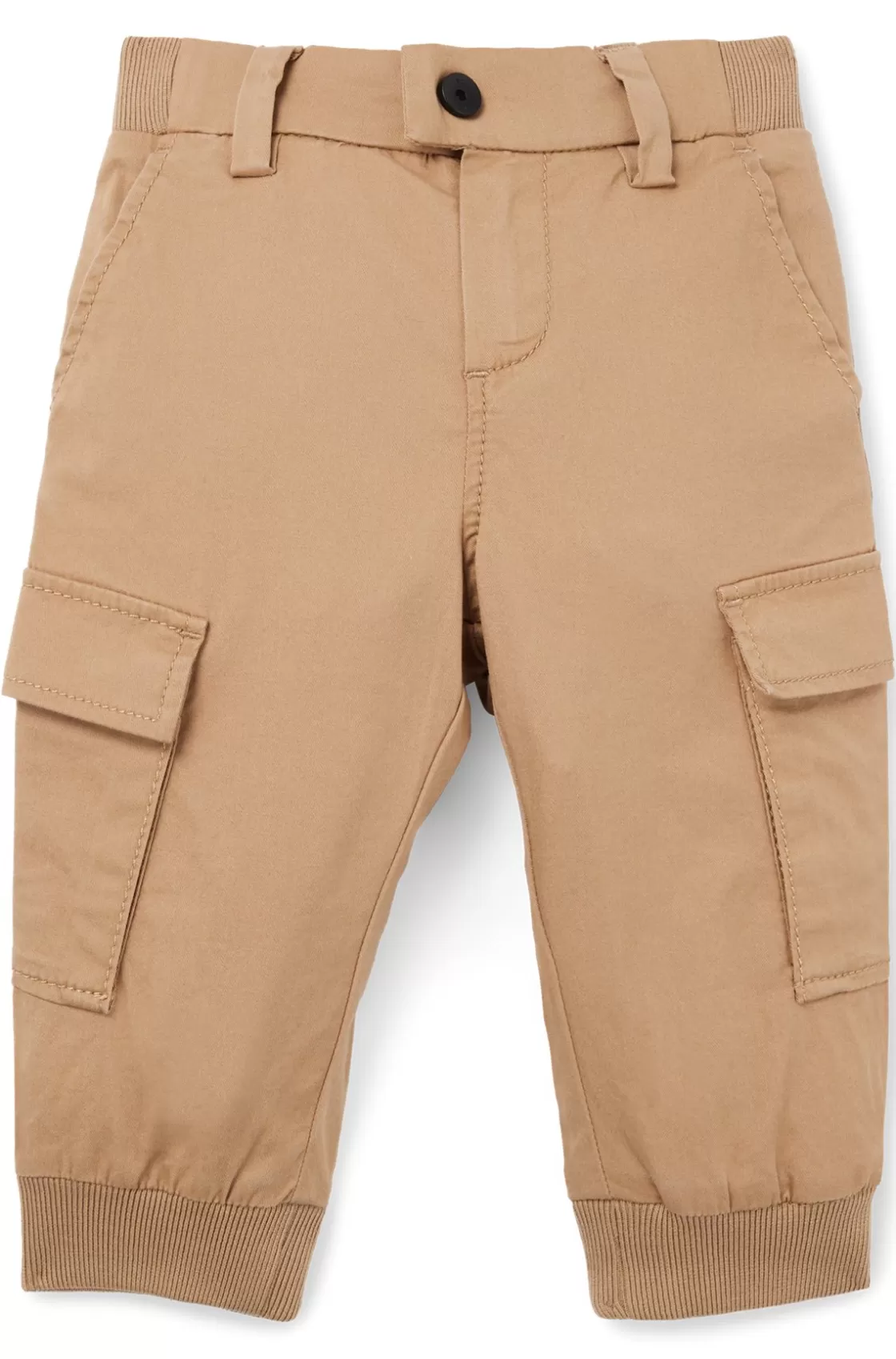 HUGO BOSS Kids' Cargo Trousers In Stretch Cotton Brown Discount