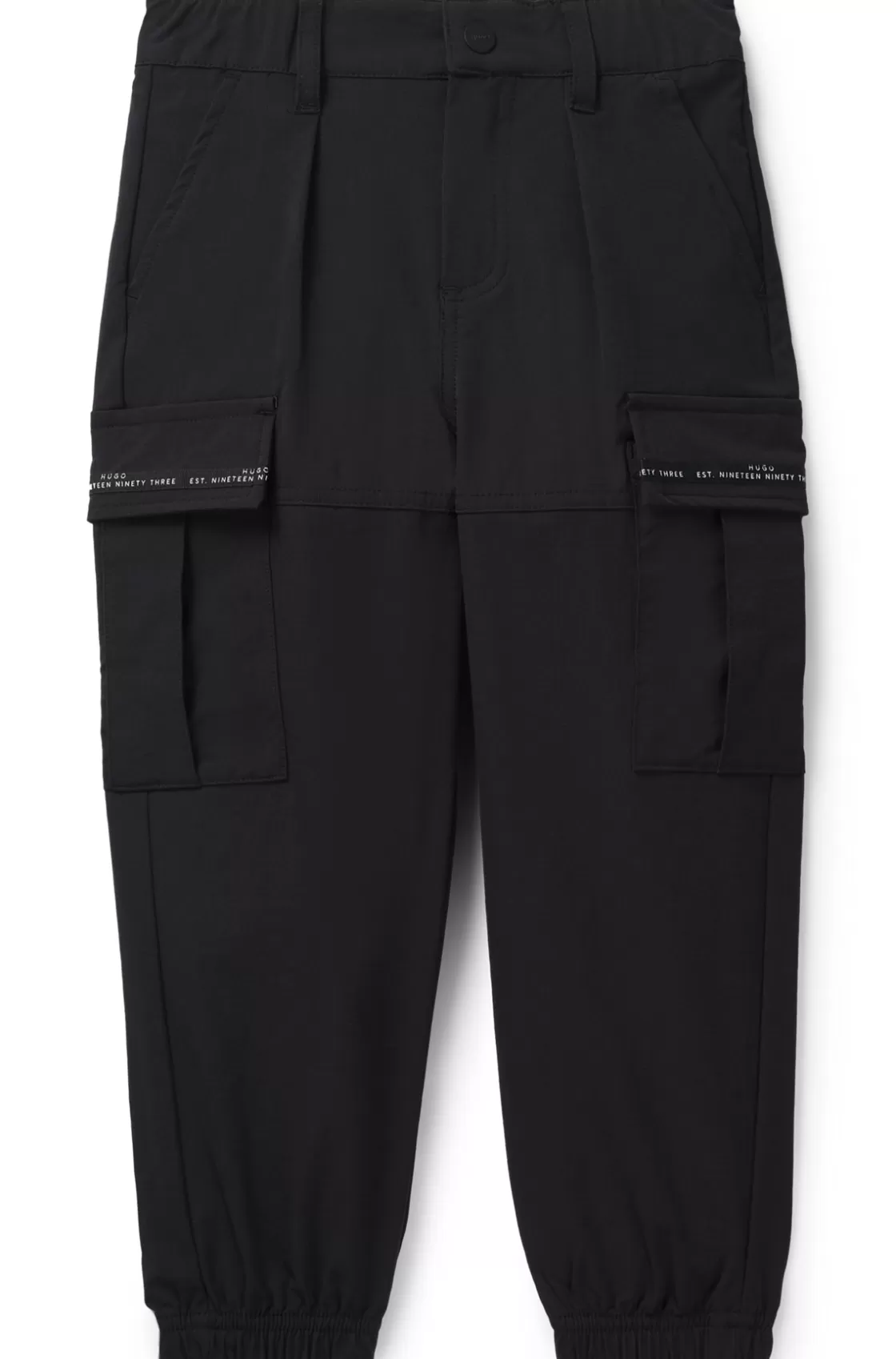 HUGO BOSS Kids' Cargo Trousers With Branded Pocket Trims Black Cheap