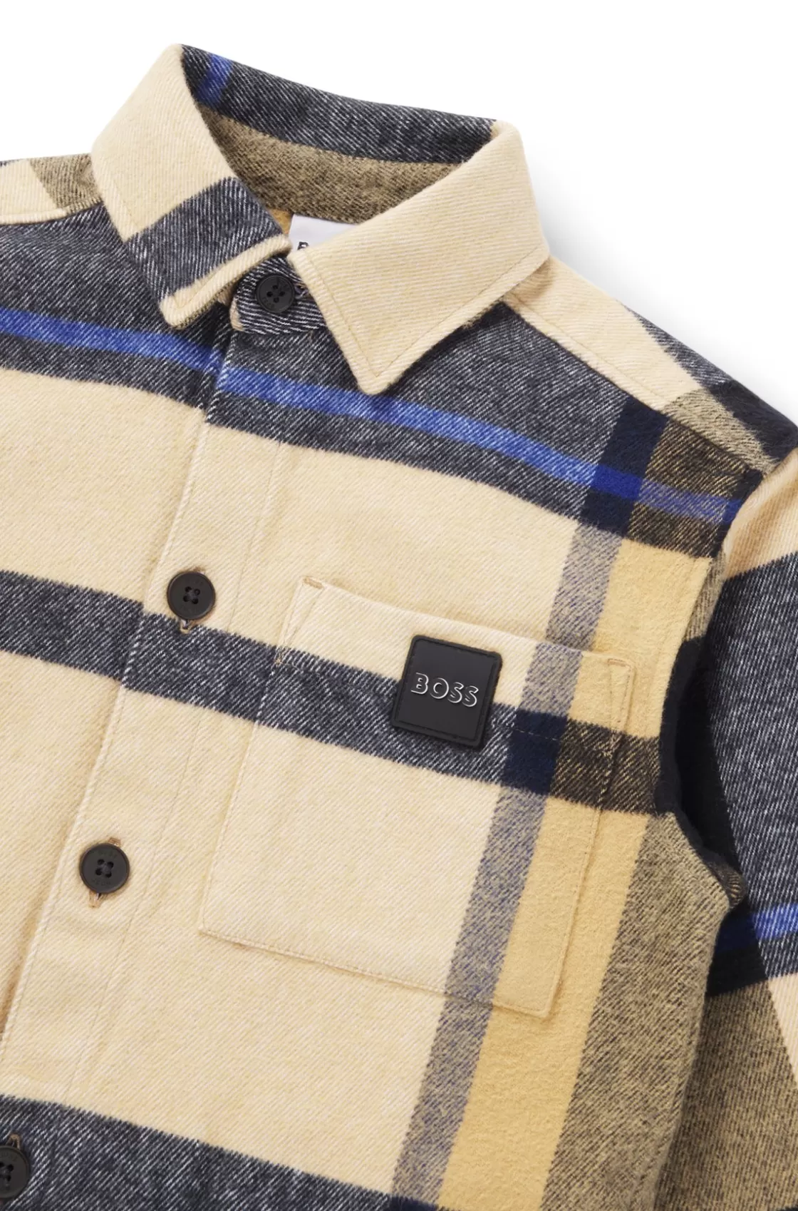 HUGO BOSS Kids' Checked-cotton Shirt With Branded Pocket Brown Best