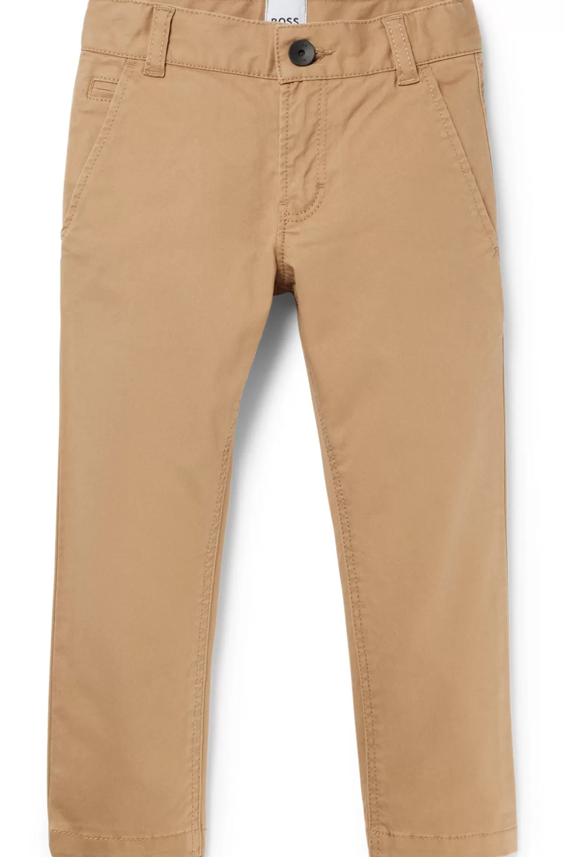 HUGO BOSS Kids' Chinos In Stretch Cotton With Striped Label Brown Best