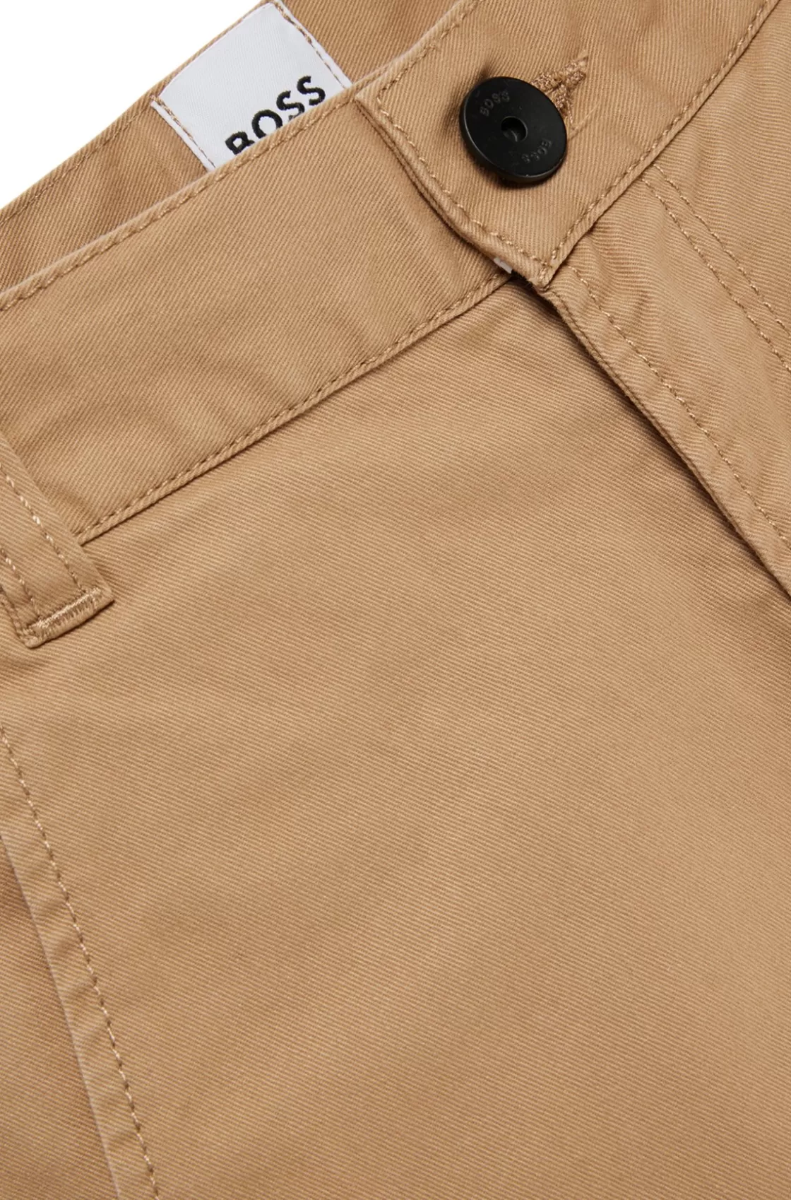 HUGO BOSS Kids' Chinos In Stretch Cotton With Striped Label Brown Best