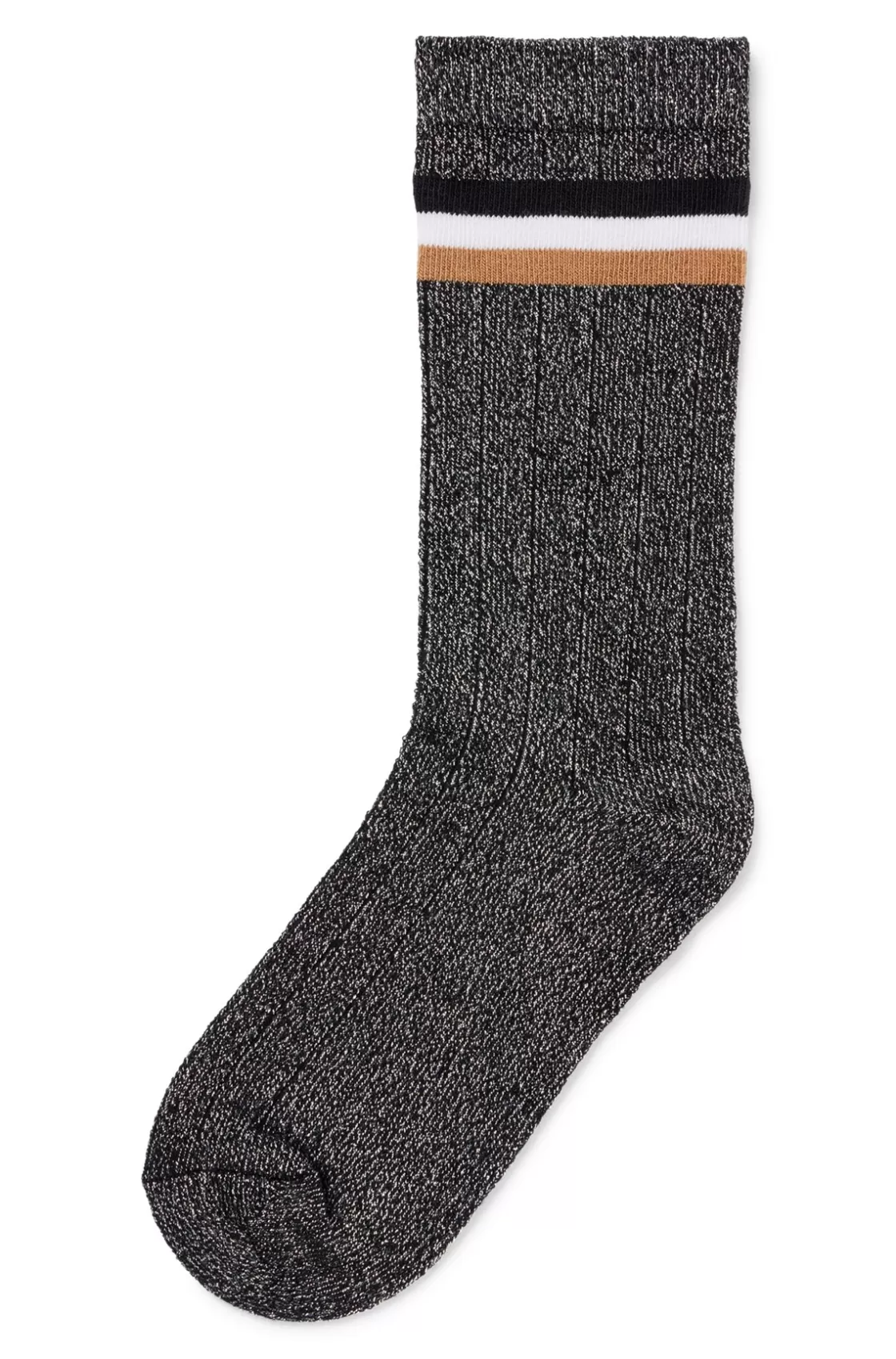 HUGO BOSS Kids' Cotton-blend Socks With Signature Stripe And Logo Black New