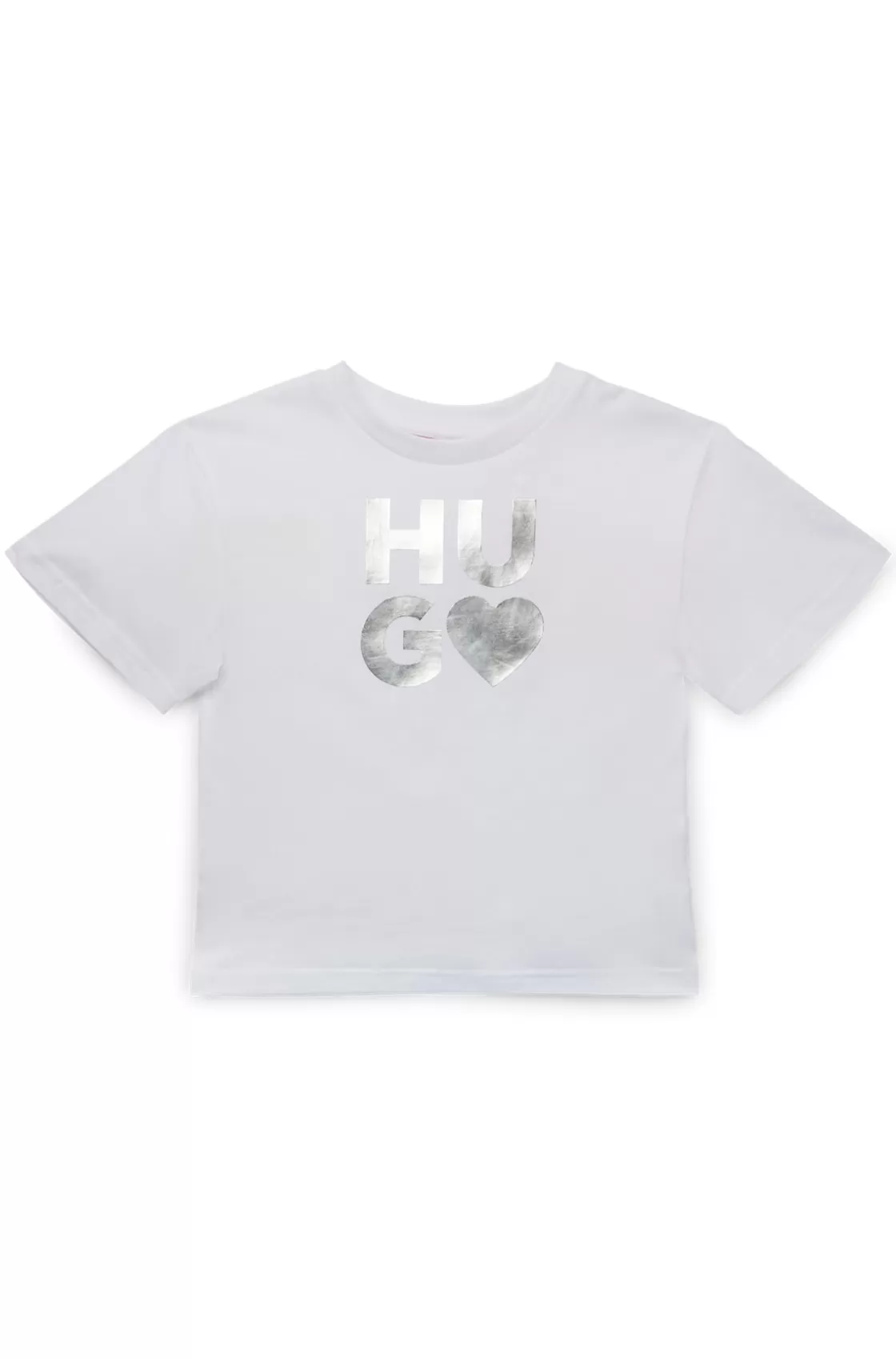 HUGO BOSS Kids' Cotton-jersey T-shirt With Seasonal Logo White Cheap