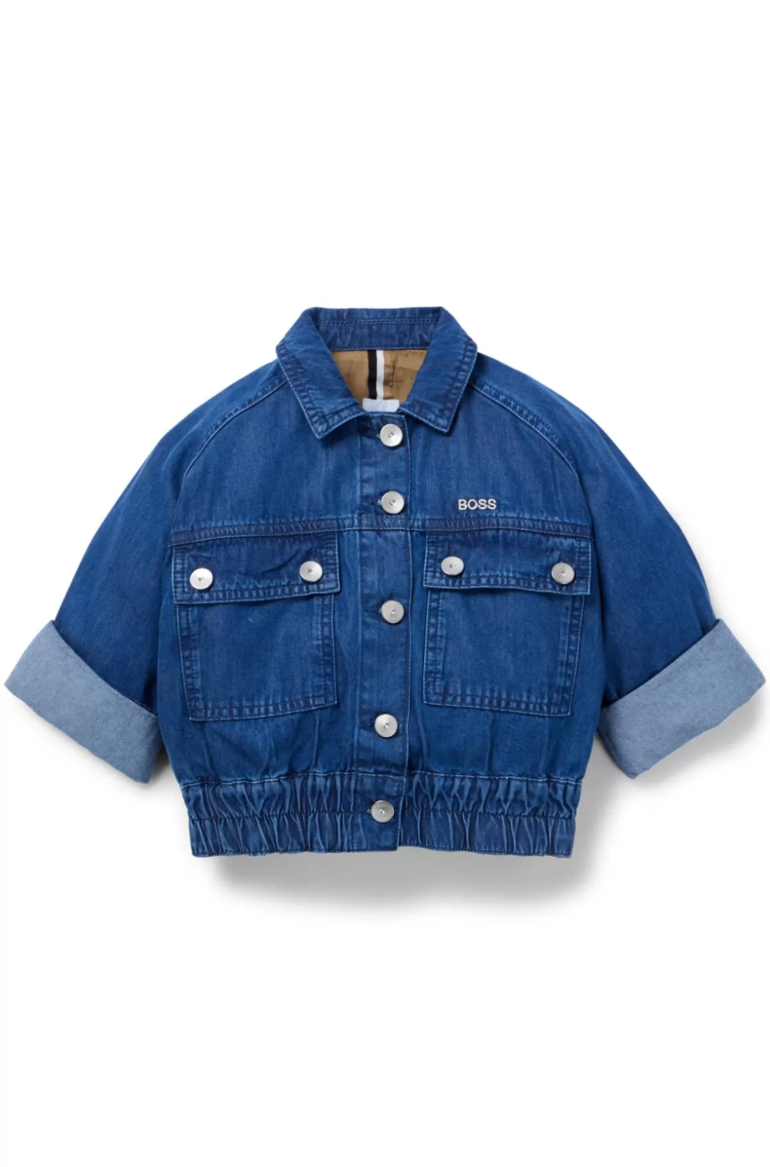 HUGO BOSS Kids' Denim Jacket With Logo Detail Patterned Cheap