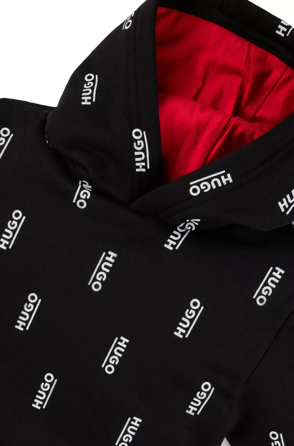 HUGO BOSS Kids' Fleece Hoodie Dress With Vertical Logo Prints Black Store