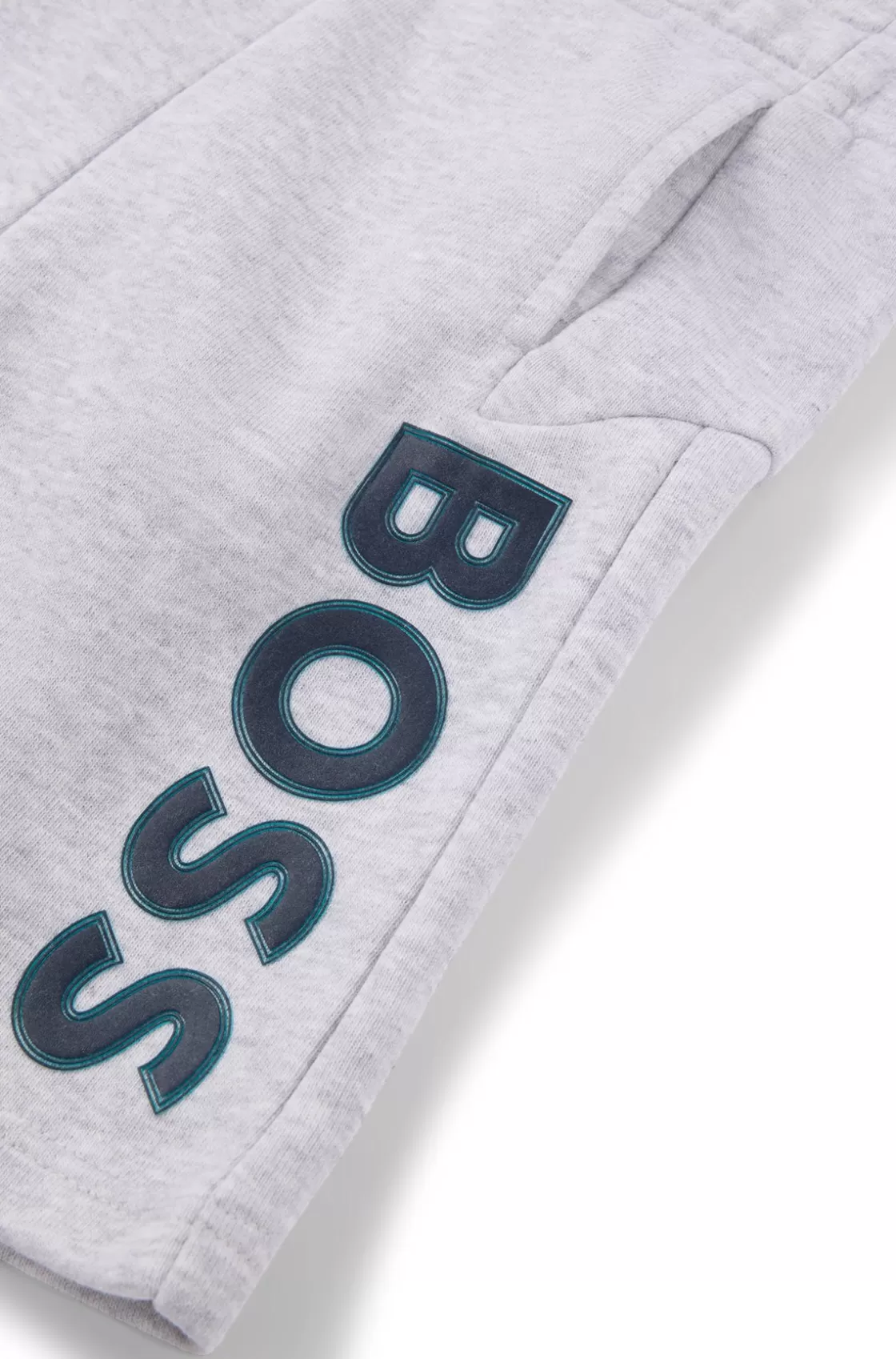 HUGO BOSS Kids' Fleece Shorts With HD Logo Print Light Grey Outlet
