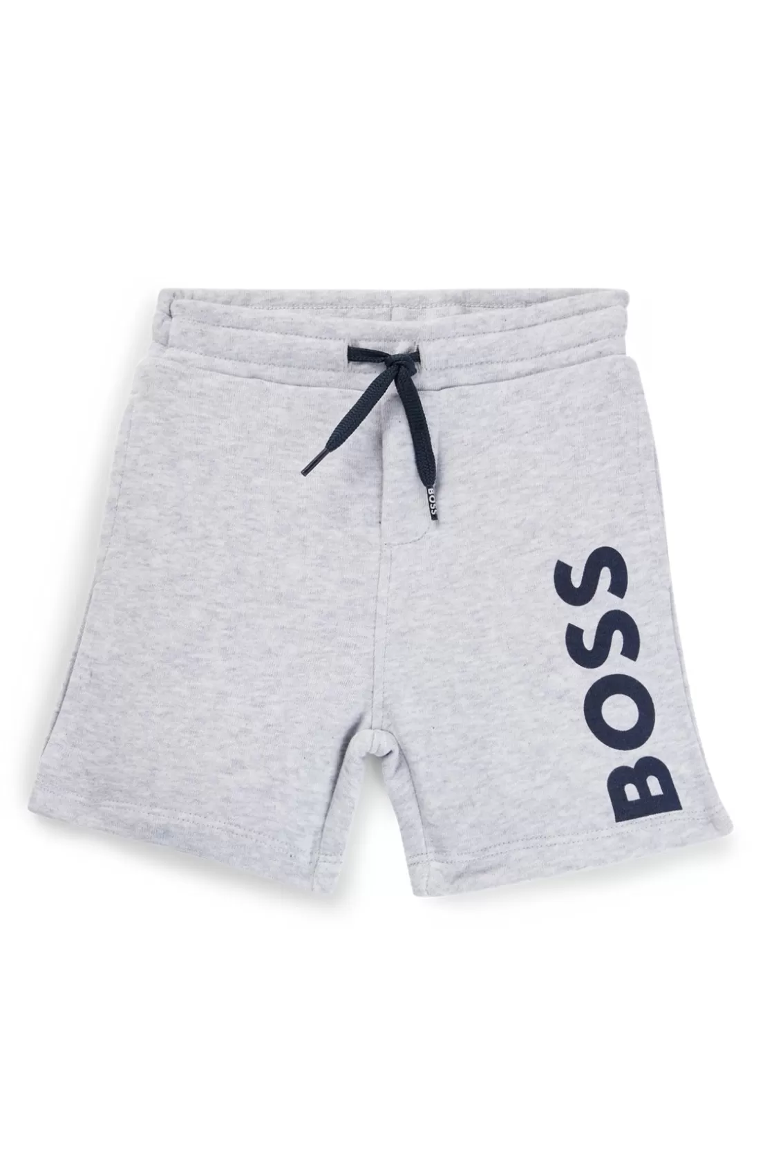 HUGO BOSS Kids' Fleece Shorts With Vertical Logo Print Light Grey Cheap