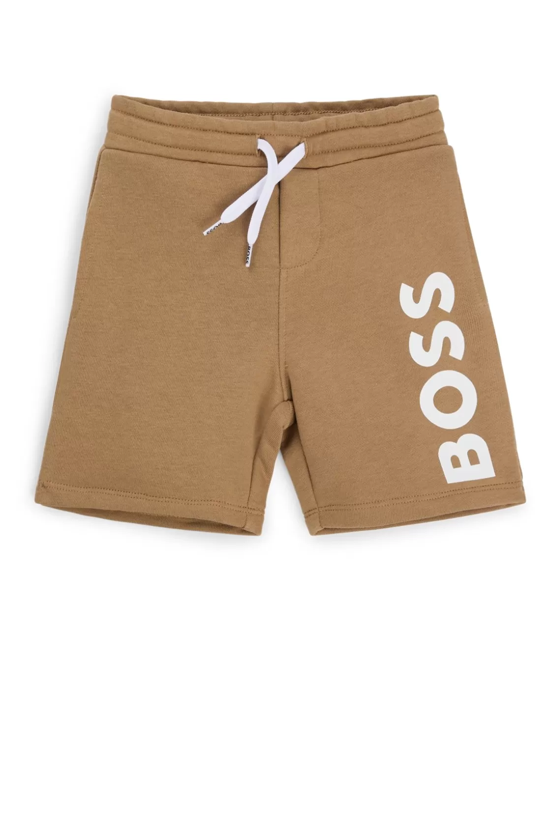 HUGO BOSS Kids' Fleece Shorts With Vertical Logo Print Brown Online