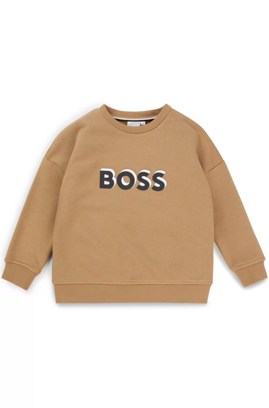 HUGO BOSS Kids' Fleece Sweatshirt With Embossed Logo Brown Clearance