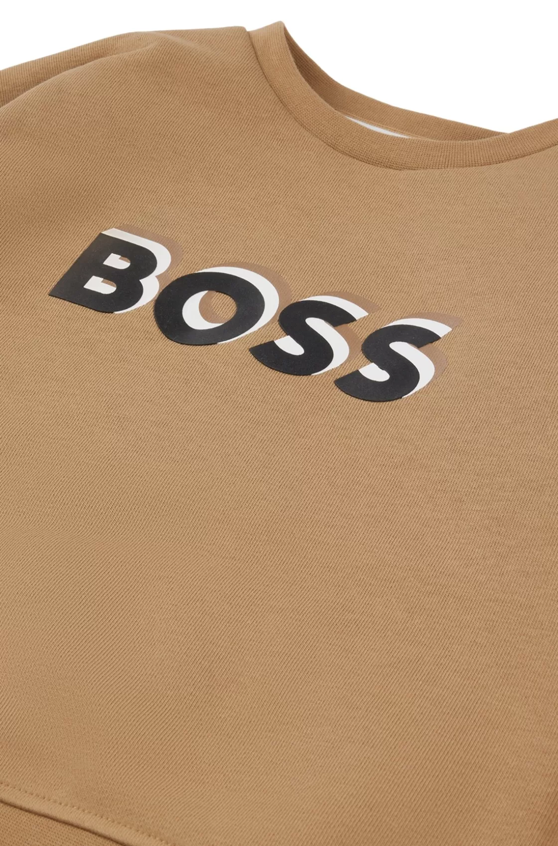 HUGO BOSS Kids' Fleece Sweatshirt With Embossed Logo Brown Clearance