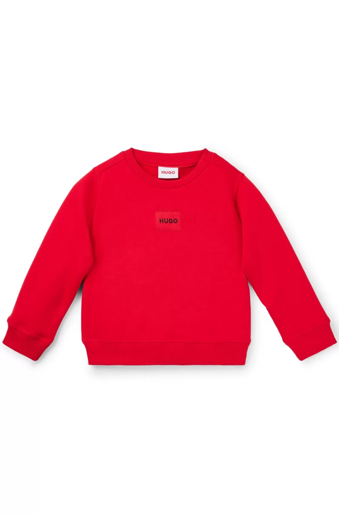 HUGO BOSS Kids' Fleece Sweatshirt With Logo Label Red Cheap