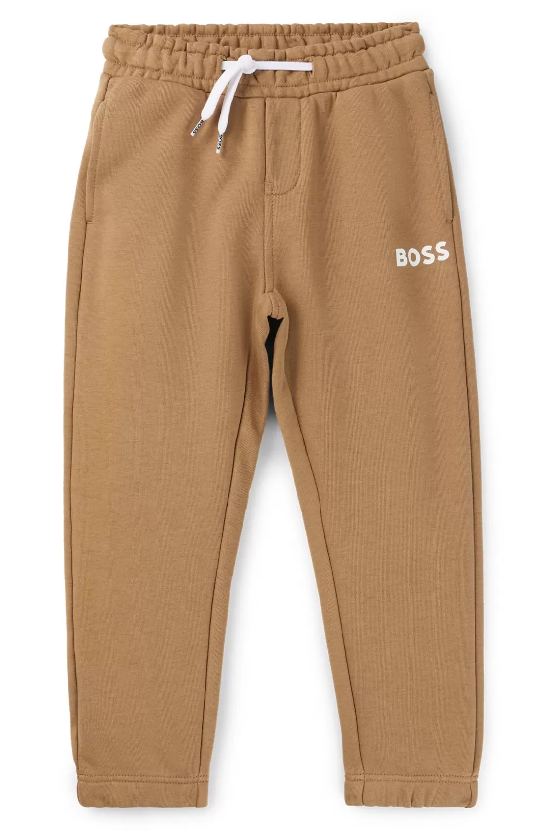 HUGO BOSS Kids' Fleece Tracksuit Bottoms With Logo Print Brown Cheap