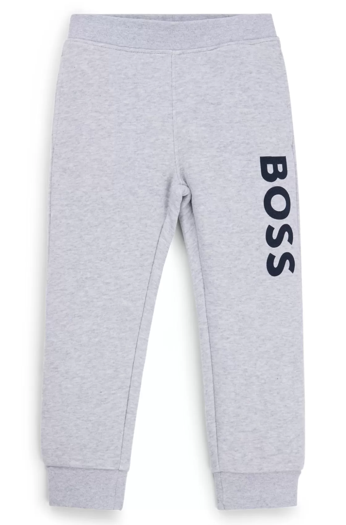 HUGO BOSS Kids' Fleece Tracksuit Bottoms With Vertical Logo Print Light Grey Online
