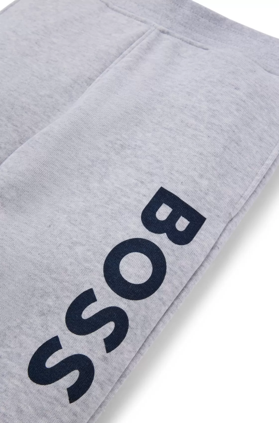HUGO BOSS Kids' Fleece Tracksuit Bottoms With Vertical Logo Print Light Grey Online