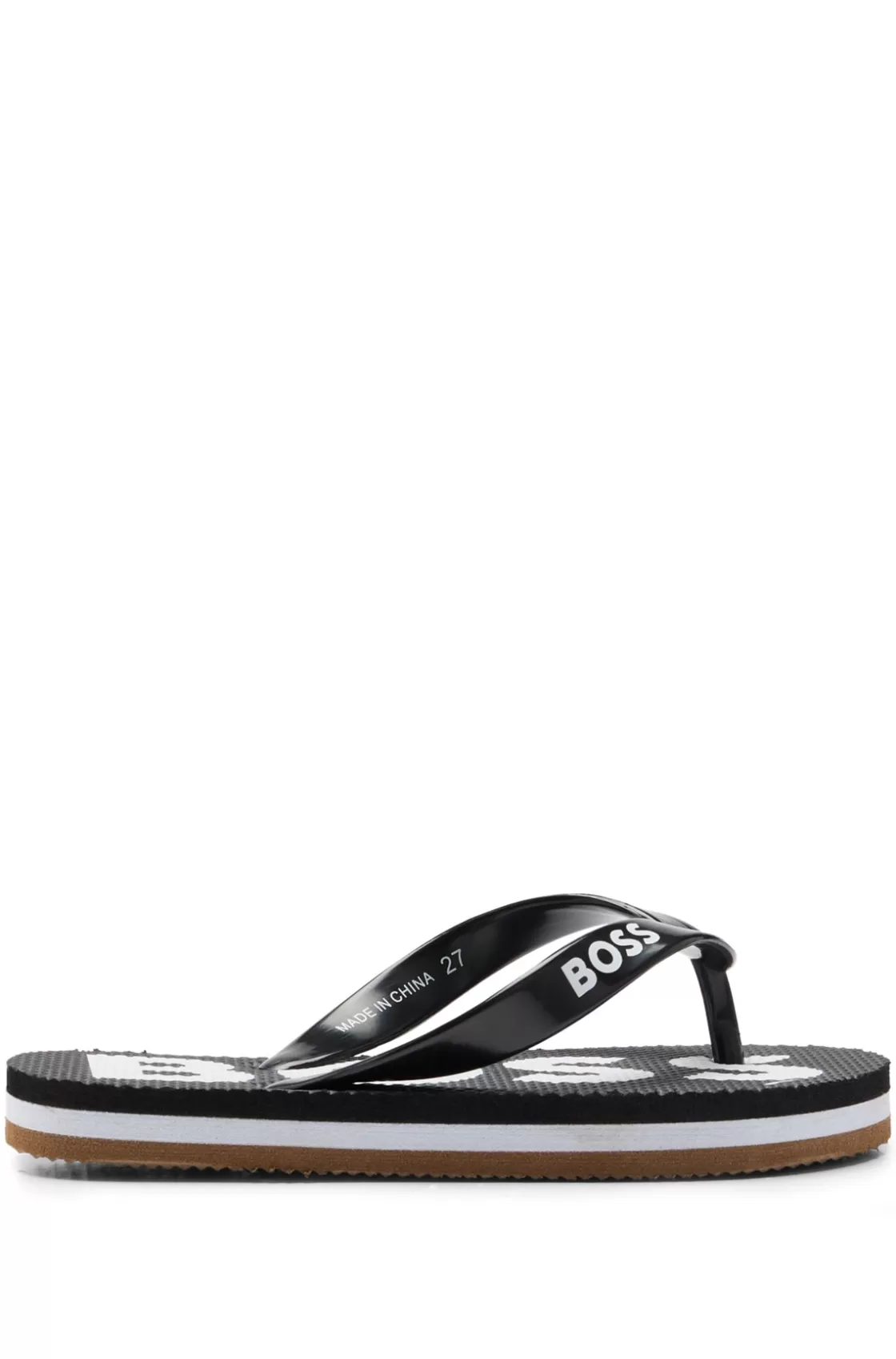 HUGO BOSS Kids' Flip-flops With Logo Strap And Insole Black Clearance